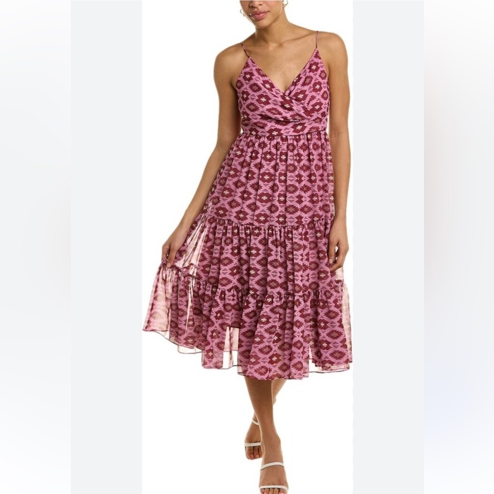 SACHIN & BABI Pink Patterned Midi Dress size 4 - Picture 2 of 16